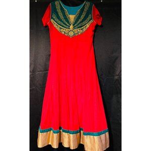 Vintage Bimba Women's Flared Anarkali Dress Party Wear Indian Kurti Tunic Size S